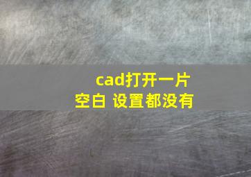 cad打开一片空白 设置都没有